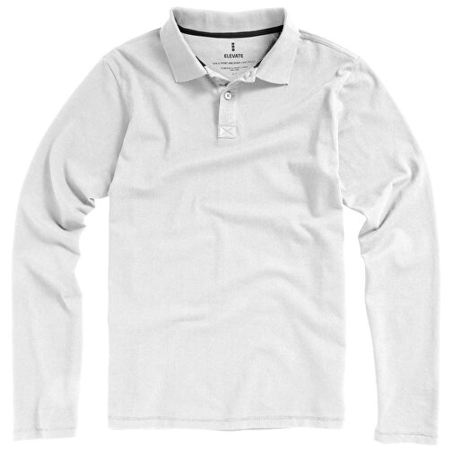 Oakville Langarm Poloshirt Für Herren , weiss, Piqué Strick 100% BCI Baumwolle, 200 g/m2, S, , Bild 13
