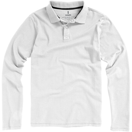 Oakville Langarm Poloshirt Für Herren , weiß, Piqué Strick 100% BCI Baumwolle, 200 g/m2, L, , Bild 23