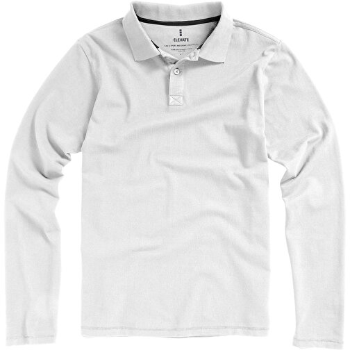 Oakville Langarm Poloshirt Für Herren , weiß, Piqué Strick 100% BCI Baumwolle, 200 g/m2, XL, , Bild 6