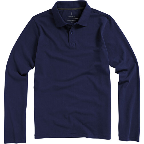Oakville Langarm Poloshirt Für Herren , navy, Piqué Strick 100% BCI Baumwolle, 200 g/m2, M, , Bild 6