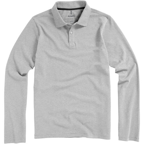 Oakville Langarm Poloshirt Für Herren , grau meliert, Piqué Strick 90% Baumwolle, 10% Viskose, 200 g/m2, S, , Bild 26