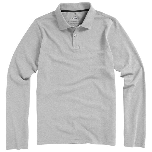 Oakville Langarm Poloshirt Für Herren , grau meliert, Piqué Strick 90% Baumwolle, 10% Viskose, 200 g/m2, XL, , Bild 10