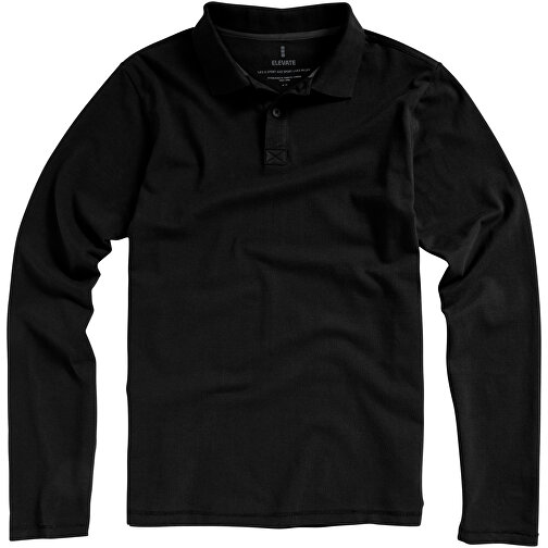 Oakville Langarm Poloshirt Für Herren , schwarz, Piqué Strick 100% BCI Baumwolle, 200 g/m2, XS, , Bild 16