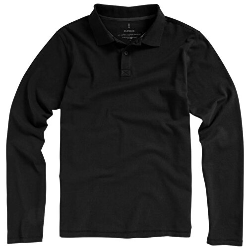 Oakville Langarm Poloshirt Für Herren , schwarz, Piqué Strick 100% BCI Baumwolle, 200 g/m2, S, , Bild 11
