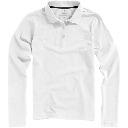 Oakville Langarm Poloshirt Für Damen , weiss, Piqué Strick 100% BCI Baumwolle, 200 g/m2, S, , Bild 6