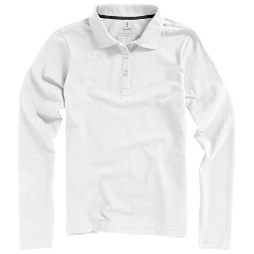 Oakville Langarm Poloshirt Für Damen , weiss, Piqué Strick 100% BCI Baumwolle, 200 g/m2, XL, , Bild 9
