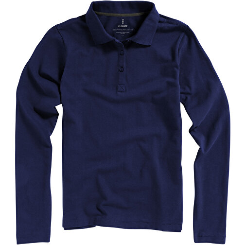 Oakville Langarm Poloshirt Für Damen , navy, Piqué Strick 100% BCI Baumwolle, 200 g/m2, XS, , Bild 5