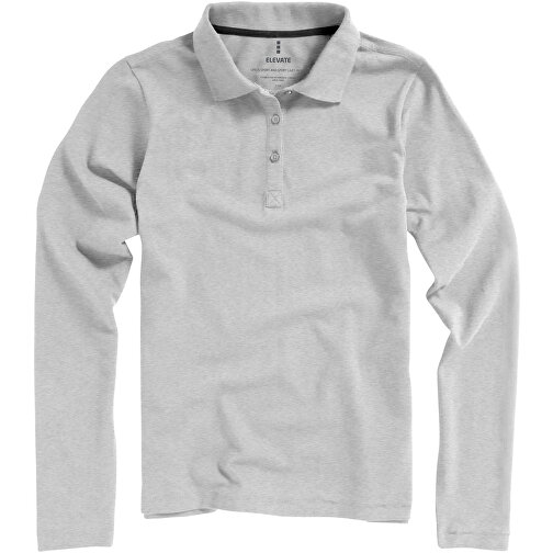 Oakville Langarm Poloshirt Für Damen , grau meliert, Piqué Strick 90% Baumwolle, 10% Viskose, 200 g/m2, XS, , Bild 9