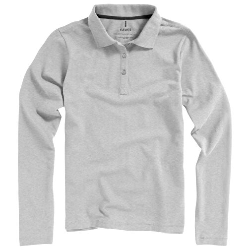 Oakville Langarm Poloshirt Für Damen , grau meliert, Piqué Strick 90% Baumwolle, 10% Viskose, 200 g/m2, S, , Bild 27
