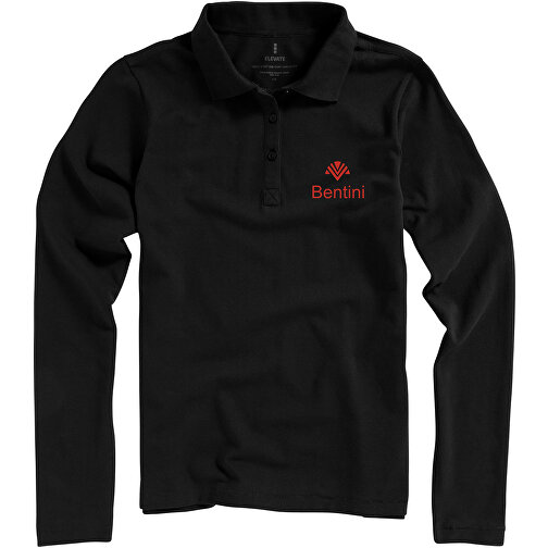 Oakville Langarm Poloshirt Für Damen , schwarz, Piqué Strick 100% BCI Baumwolle, 200 g/m2, S, , Bild 2