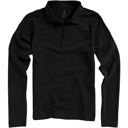 Oakville Langarm Poloshirt Für Damen , schwarz, Piqué Strick 100% BCI Baumwolle, 200 g/m2, L, , Bild 12