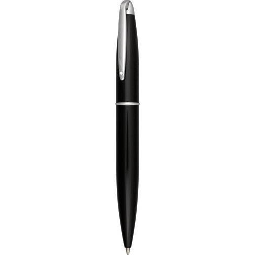 Kugelschreiber ROCK , schwarz, silber, Messing, 18,50cm x 3,30cm x 7,80cm (Länge x Höhe x Breite), Bild 1