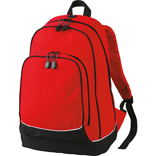 Daypack CITY , Halfar, rot, Polyester 600d 300d, 17,00cm x 42,00cm x 28,50cm (Länge x Höhe x Breite), Bild 1