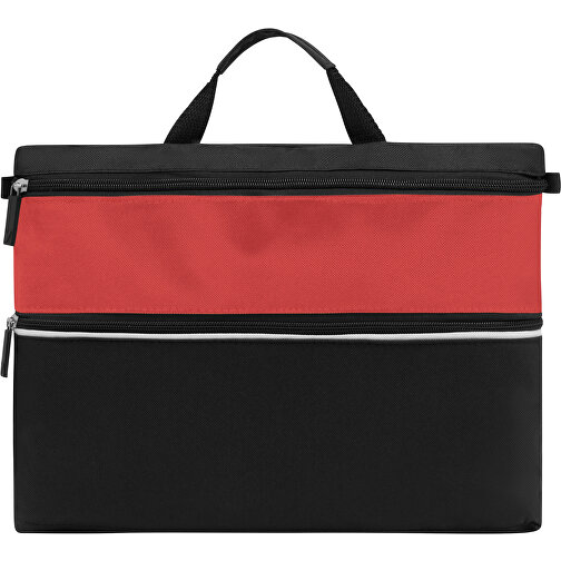 Dokumententasche FILE , rot, schwarz, 600D Polyester, 38,50cm x 3,00cm x 28,50cm (Länge x Höhe x Breite), Bild 2