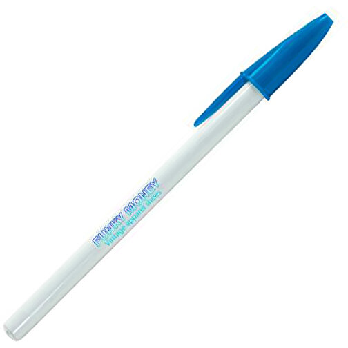 BIC® Style Kugelschreiber , BiC, weiss/blau, Kunststoff, 1,20cm x 14,90cm (Länge x Breite), Bild 2