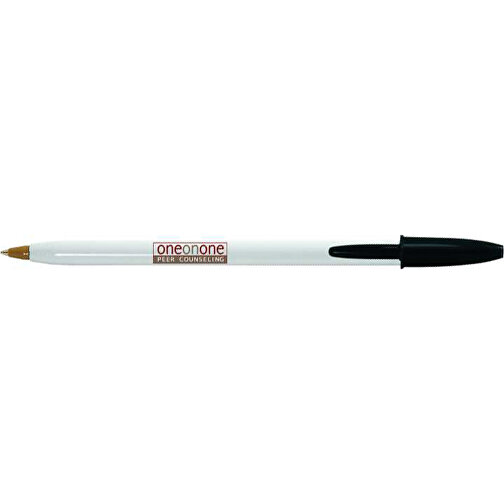 BIC® Style Kugelschreiber , BiC, weiss/schwarz, Kunststoff, 1,20cm x 14,90cm (Länge x Breite), Bild 3