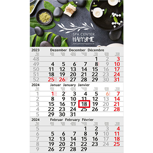 3-Monats-Kalender Budget 3 Bestseller, Rot , hellgrau, rot, Papier, 49,00cm x 30,00cm (Länge x Breite), Bild 1