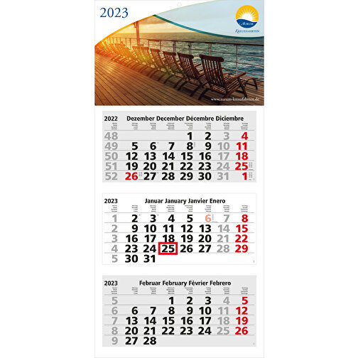 3-Monats-Kalender Medium Light 3 Bestseller , hellgrau, rot, Papier, 69,50cm x 33,00cm (Länge x Breite), Bild 1