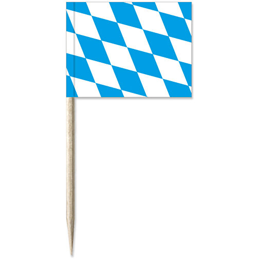 Minifahne 'Bayerische Raute' , Offsetpapier 90g/qm, 8,00cm (Höhe), Bild 1