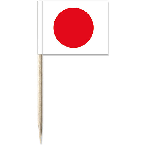 Minifahne 'Japan' , Offsetpapier 90g/qm, 8,00cm (Höhe), Bild 1