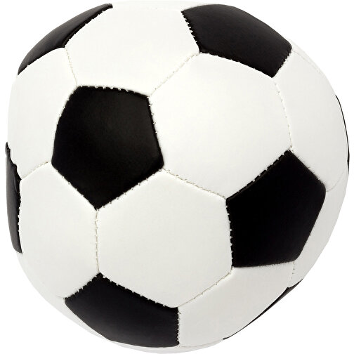 Soft-Fußball , weiß/schwarz, Polyurethan, Polyesterfasern, 10,00cm x 10,00cm x 10,00cm (Länge x Höhe x Breite), Bild 1