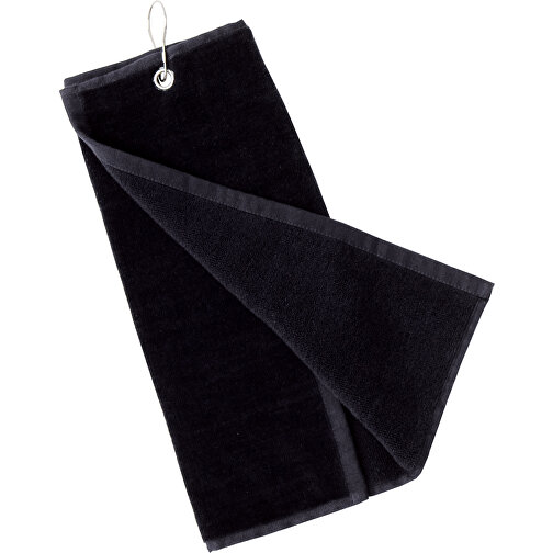 Golf Handtuch Tarkyl , schwarz, 100% Baumwolle 650 g/ m2, 40,00cm x 50,00cm (Länge x Breite), Bild 1