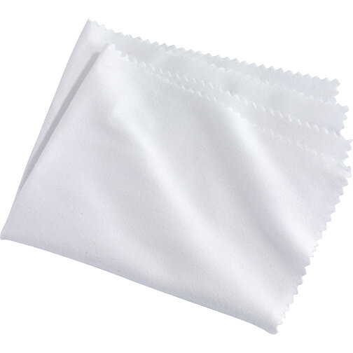 Mikrofaser-Brillenputztuch CLEAN UP , weiß, Polyester / Polyacryl, 18,00cm x 15,00cm (Länge x Breite), Bild 1