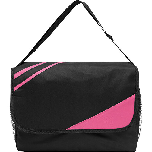 Umhängetasche CITY , pink, schwarz, 600D Polyester, 39,00cm x 11,00cm x 28,00cm (Länge x Höhe x Breite), Bild 2