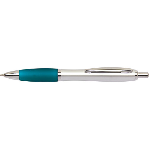 Kugelschreiber SWAY , petrol, silber, Kunststoff / Stahl, 14,00cm (Länge), Bild 3