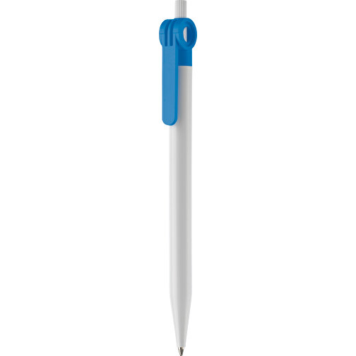 Kugelschreiber Futurepoint Hardcolour , weiß / hellblau, ABS, 14,50cm (Länge), Bild 1