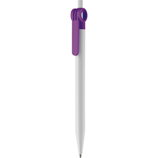 Kugelschreiber Futurepoint Hardcolour , weiss / purple, ABS, 14,50cm (Länge), Bild 1