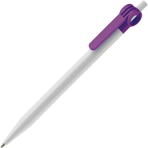 Kugelschreiber Futurepoint Hardcolour , weiss / purple, ABS, 14,50cm (Länge), Bild 2
