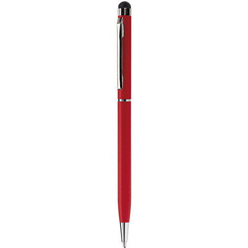 Kugelschreiber Mit Touch , rot, Aluminium, 13,60cm (Länge), Bild 1