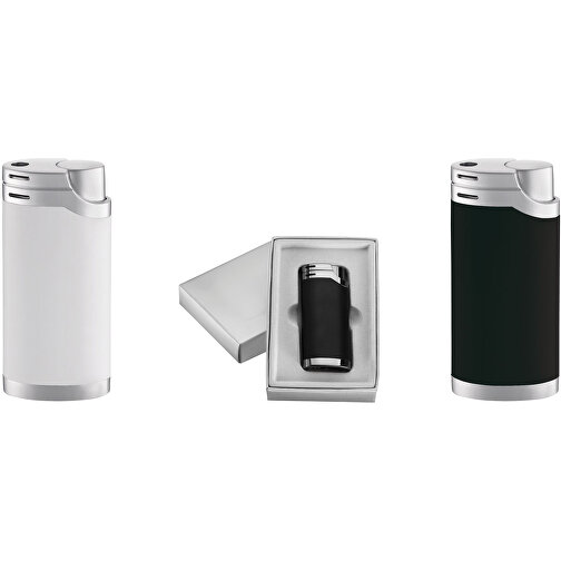 Unilite® BILBAO 01 Metall-Feuerzeug , Unilite, weiß, Zinc Alloy, 2,90cm x 6,70cm x 1,60cm (Länge x Höhe x Breite), Bild 3