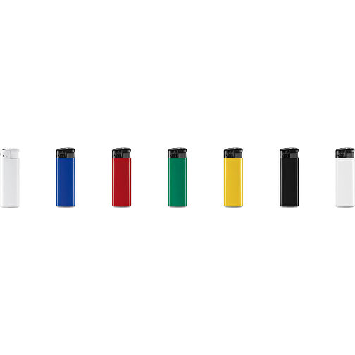 Unilite® M-8 26 Elektronik-Feuerzeug , Unilite, weiß / schwarz, AS/ABS, 2,40cm x 8,00cm x 1,10cm (Länge x Höhe x Breite), Bild 2
