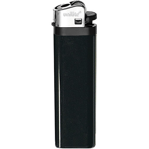 Unilite® U-30 06 Reibradfeuerzeug , Unilite, schwarz, AS/ABS, 2,30cm x 8,00cm x 1,10cm (Länge x Höhe x Breite), Bild 1