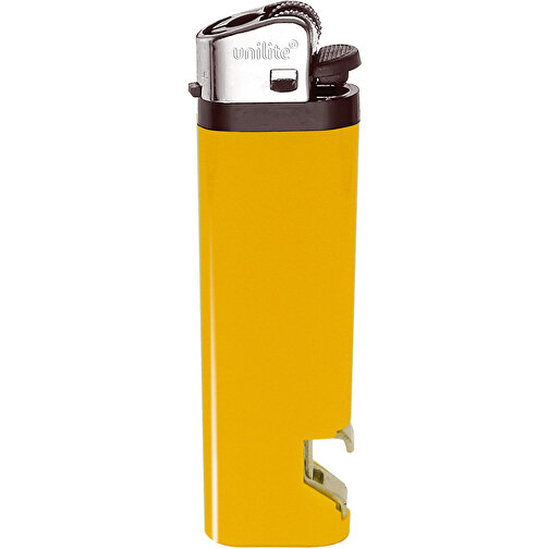 Unilite® U-30 OP 04 Reibradfeuerzeug , Unilite, gelb, AS/ABS, 2,30cm x 8,10cm x 1,10cm (Länge x Höhe x Breite), Bild 1