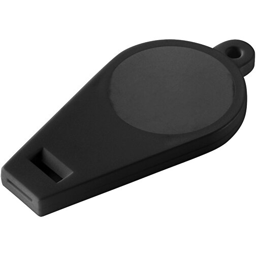 Pfeife 'Schlüsselanhänger' , schwarz, Kunststoff, 8,00cm x 0,80cm x 4,00cm (Länge x Höhe x Breite), Bild 1