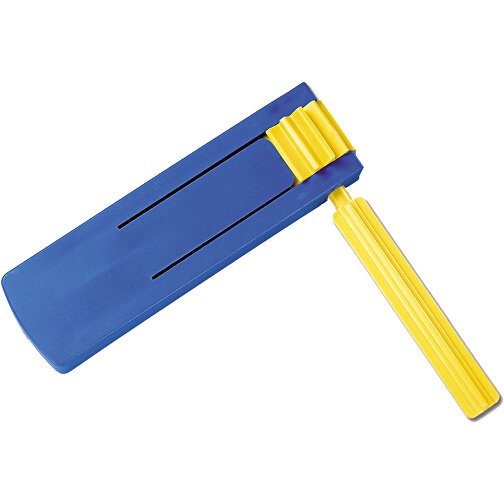 Ratsche 'Supreme' , standard-blau PS/standard-gelb, Kunststoff, 15,00cm x 3,10cm x 15,00cm (Länge x Höhe x Breite), Bild 1