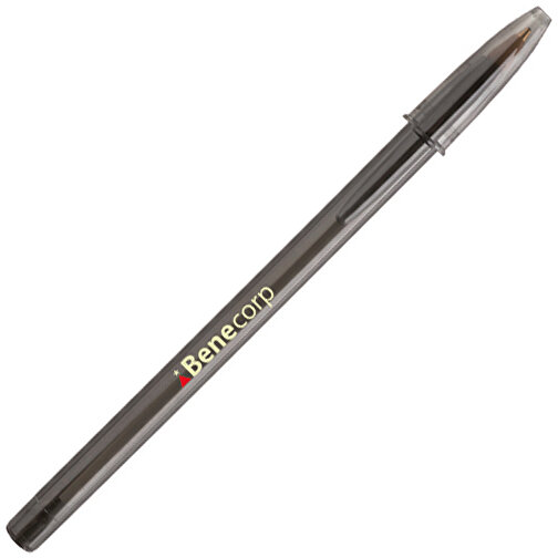 BIC® Style Clear Kugelschreiber , BiC, transparent dunkelgrau, Kunststoff, 14,90cm x 1,20cm (Länge x Breite), Bild 2