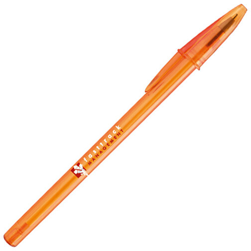 BIC® Style Clear Kugelschreiber , BiC, transparent orange, Kunststoff, 14,90cm x 1,20cm (Länge x Breite), Bild 2