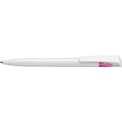 Kugelschreiber All-Star SF , Ritter-Pen, magenta/weiss, ABS-Kunststoff, 14,70cm (Länge), Bild 3