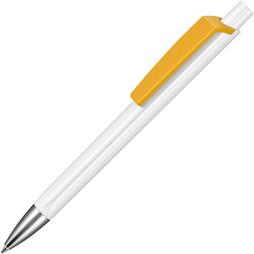 Kugelschreiber TRI-STAR , Ritter-Pen, apricot/weiß, ABS-Kunststoff, 14,00cm (Länge), Bild 2