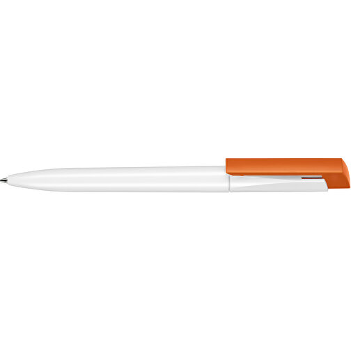 Kugelschreiber FRESH , Ritter-Pen, orange/weiß, ABS-Kunststoff, 14,50cm (Länge), Bild 3