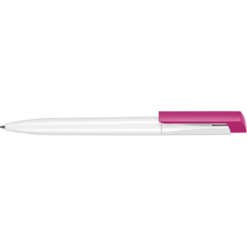 Kugelschreiber FRESH , Ritter-Pen, pink/weiss, ABS-Kunststoff, 14,50cm (Länge), Bild 3