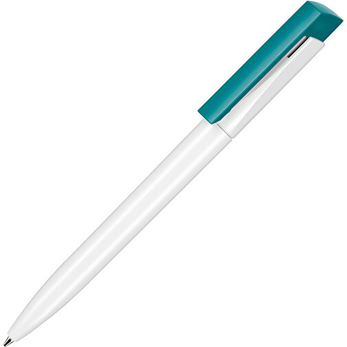Kugelschreiber FRESH , Ritter-Pen, petrol/weiß, ABS-Kunststoff, 14,50cm (Länge), Bild 2