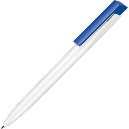 Kugelschreiber FRESH , Ritter-Pen, azurblau/weiß, ABS-Kunststoff, 14,50cm (Länge), Bild 2