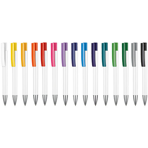 Kugelschreiber STRATOS , Ritter-Pen, weiß, ABS-Kunststoff, 14,50cm (Länge), Bild 4