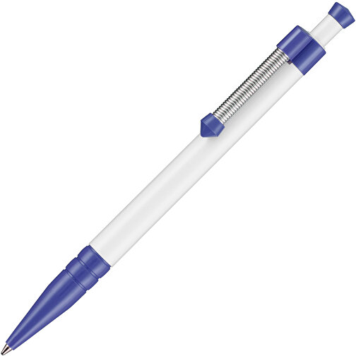 Kugelschreiber SPRING , Ritter-Pen, azurblau/weiß, ABS-Kunststoff, 14,10cm (Länge), Bild 2