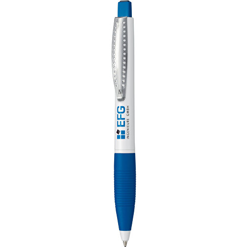 Kugelschreiber CLUB , Ritter-Pen, azurblau/weiß, ABS-Kunststoff, 14,20cm (Länge), Bild 1